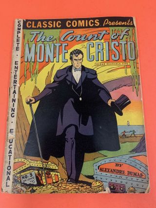 Classic Comics 3 (first Edition) The Count Of Monte Cristo - 1942 Comic Book