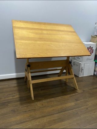 Vintage Adjustable Wood Drafting Table.  42 " X 31” - Priced To Sell