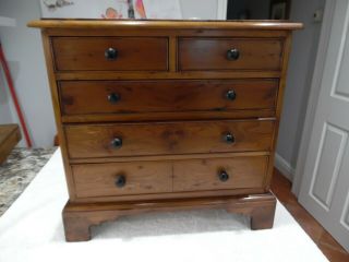 Miniature Georgian Style Yew Wood Chest Of Drawers