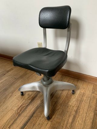 Vintage 1951 General Fireproofing Goodform Aluminum Rolling Office Chair