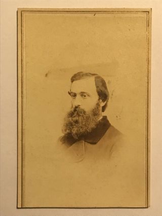 Rare Antique Civil War Era Large Bearded Id’d Man Cdv Photo