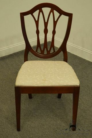 1960 ' s Antique Vintage Solid Cherry Duncan Phyfe Shield Back Dining Side Chair 3