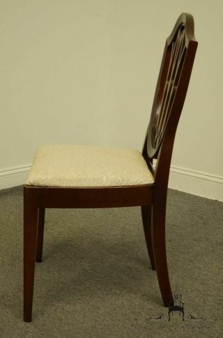 1960 ' s Antique Vintage Solid Cherry Duncan Phyfe Shield Back Dining Side Chair 6