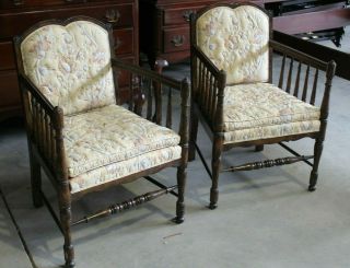 Vintage,  High End Spindle Side Arm Chairs -