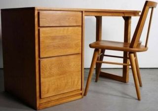 Russel Wright for Conant Ball company Mid - Century Modern solid birch desk 2