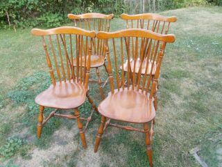 4 Piece Set Heywood Wakefield Maple Windsor Style Dining Chairs Need Refinished