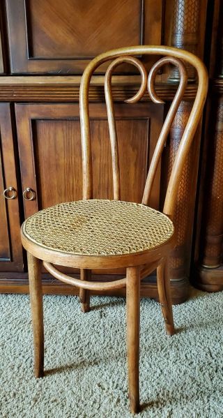 Vintage Bentwood Cafe Chair Thonet Style Bistro Chair with Cane Seat 2