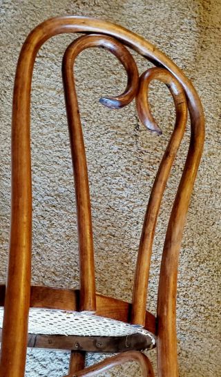 Vintage Bentwood Cafe Chair Thonet Style Bistro Chair with Cane Seat 3