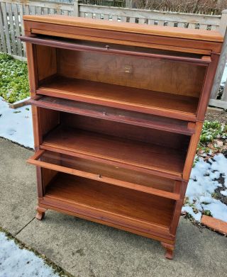 Antique Macey Barrister 3 Stack Bookcase Mahogany 3 Sections w Base & Top 3