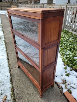 Antique Macey Barrister 3 Stack Bookcase Mahogany 3 Sections w Base & Top 5