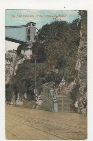 Zig Zag Walk & Bridge Hotwells Clifton Bristol Vintage Postcard 470a