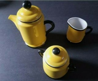 Porcelain 3 Piece Coffee Tea Set Teapot Sugar Creamer Vintage Japan Vintage Mcm