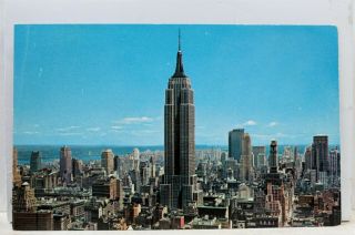 York Ny Nyc Empire State Building Uptown Skyline Rca Building Postcard Old