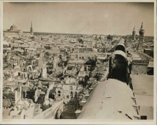 1925 Press Photo Aerial View Of The City Of Damascus After Bombing By French