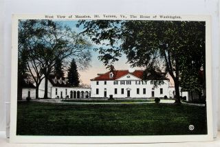 Virginia Va Mt Vernon George Washington Home Mansion Postcard Old Vintage Card