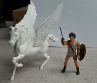 Vintage 1980 Clash Of The Titans Pegasus Winged Horse & Perseus Figure By Mattel
