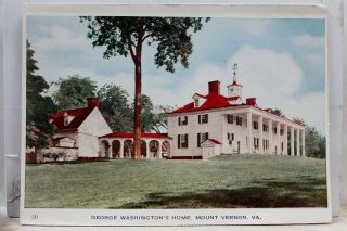 Virginia Va Mount Vernon George Washington Home Postcard Old Vintage Card View