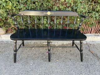 Black Hitchcock Style American Colonial Windsor Deacon’s Bench Setty Style Bench