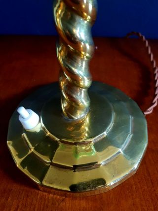 1930s ART DECO TABLE DESK / LAMP BRASS STEM.  ICONIC GLOBE GLASS SHADE 6