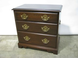 High - End Harden Furniture Solid Cherry Chippendale Style 3 Drawer Nightstand