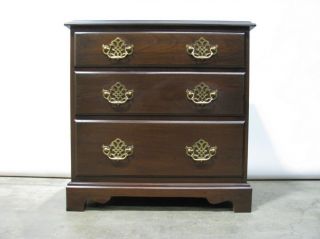 High - End Harden Furniture Solid Cherry Chippendale Style 3 Drawer Nightstand 2