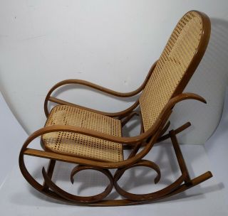 Vintage Bentwood Rocking Chair Rocker Cane Italy Mid Century Modern Thonet STYLE 4