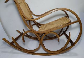 Vintage Bentwood Rocking Chair Rocker Cane Italy Mid Century Modern Thonet STYLE 6