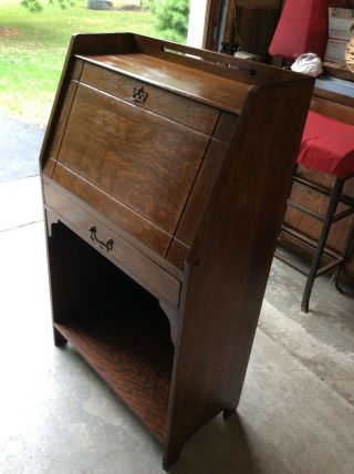Antique Larkin Slant Front Desk Quarter Sawn Oak Small Drop Front Writing Desk