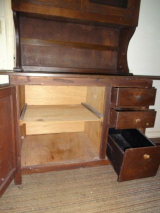 Antique HOOSIER KITCHEN CABINET Hutch Style Bread Drawer Early 1900 ' s Wood SW Oh 3
