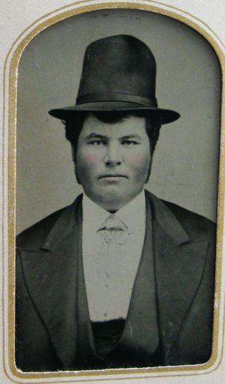 Antique Tintype Photo Portrait Of A Billy The Kid Wannabe What A Great Billy Hat