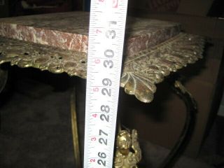 Vintage Victorian Brass & Marble Plant Stand,  30 