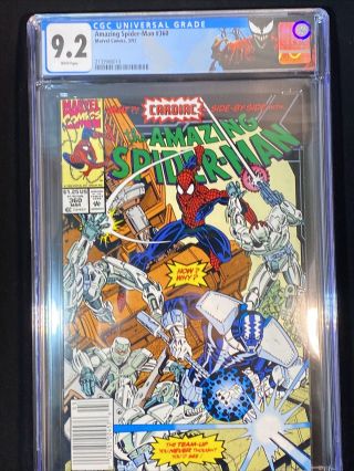 Spider - Man 360 Cgc 9.  2 1st Appearance Carnage Custom Label Newsstand