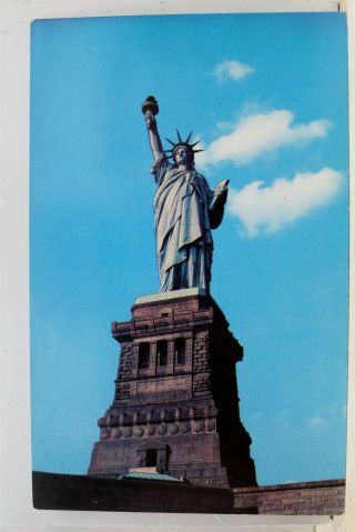 York Ny Nyc Bedloe Island Statue Of Liberty Bay Postcard Old Vintage Card Pc