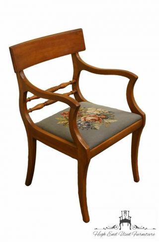 Antique Duncan Phyfe Dining Arm Chair With Needlepoint Cushion
