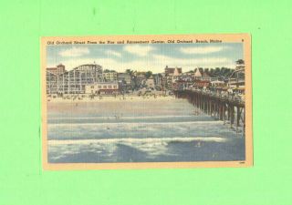 Oo Postcard Old Orchard Street From The Pier And Amusement Center Beach Maine