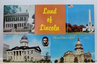 Illinois Il Springfield State Capitol Abraham Lincoln Home Tomb Postcard Old Pc