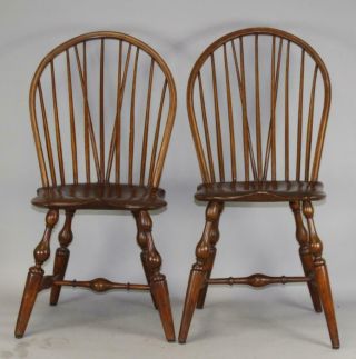 1 OF A PAIR 18TH C NYC WINDSOR SACK BACK BRACE BACK CHAIRS BOLD LEGS & SEATS 1 5