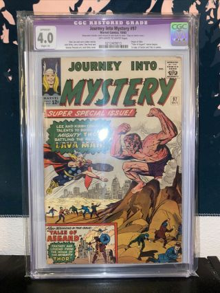 Cgc 4.  0 Journey Into Mystery 97 Marvel 1963 Origin Of Odin,  Purple Slate