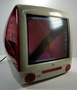 Rare Apple Imac M5521 Vintage Computer Red G3 400 Dv