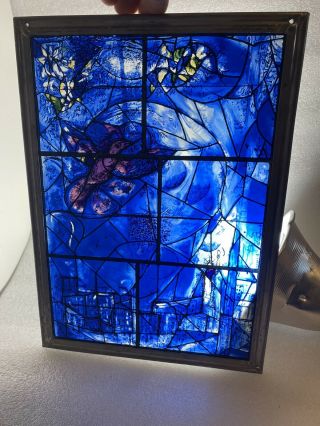 Vintage Stained Glass Marc Chagall America Window Art Institute Chicago 1977 1
