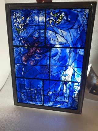 Vintage Stained Glass Marc Chagall America Window Art Institute Chicago 1977 1 2