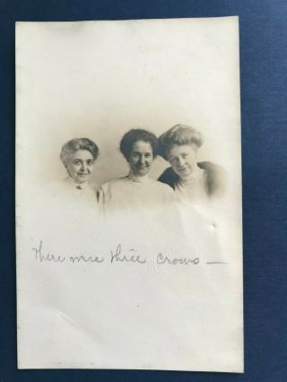 Vintage Rppc Real Photograph Postcard 3 Women Ladies Unposted
