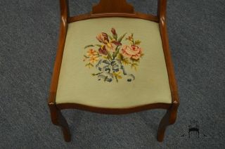 1940 ' s Vintage Antique Duncan Phyfe Dining Side Chair w.  Needlepoint Seat 3978 3