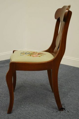 1940 ' s Vintage Antique Duncan Phyfe Dining Side Chair w.  Needlepoint Seat 3978 4
