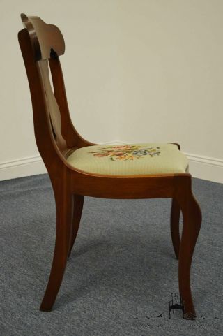 1940 ' s Vintage Antique Duncan Phyfe Dining Side Chair w.  Needlepoint Seat 3978 6