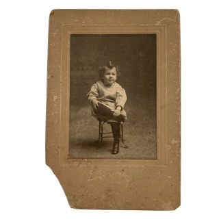 Antique Photograph Cabinet Card Adorable Little Boy Indianapolis,  Indiana
