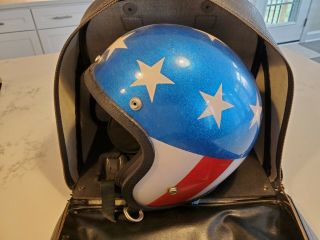 Vintage Bell Helmet Bag With A Stars & Stripes Helmet Hot Rod Drag Racing