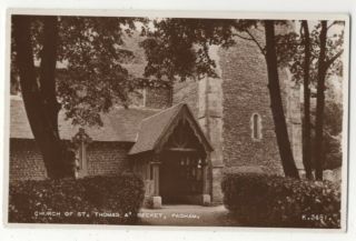 Pagham Church Of St Thomas A Becket Sussex Vintage Rp Postcard 167c