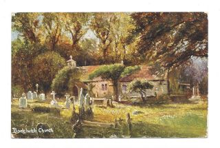 Vintage Art Postcard Bonchurch Church,  Isle Of Wight.  Pmk Bembridge 1906