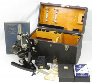 Vintage Carl Zeiss Jena 238708 Microscope 7x 10x Objective Lens W/case Slides